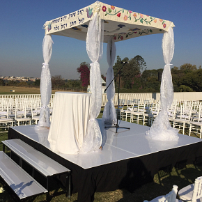 Wedding Ceremony Platforms and Chuppah Setup